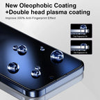 NovaCart 9H Tempered Glass Screen Protector for iPhone Auto Dust Removal Anti-Fingerprint HD Clarity Privacy Drop Protection Case-Friendly