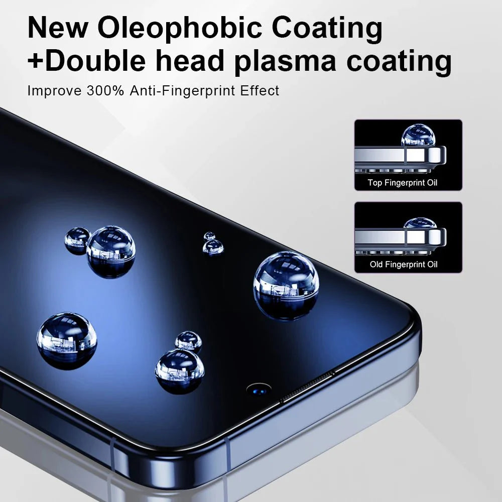 NovaCart 9H Tempered Glass Screen Protector for iPhone Auto Dust Removal Anti-Fingerprint HD Clarity Privacy Drop Protection Case-Friendly