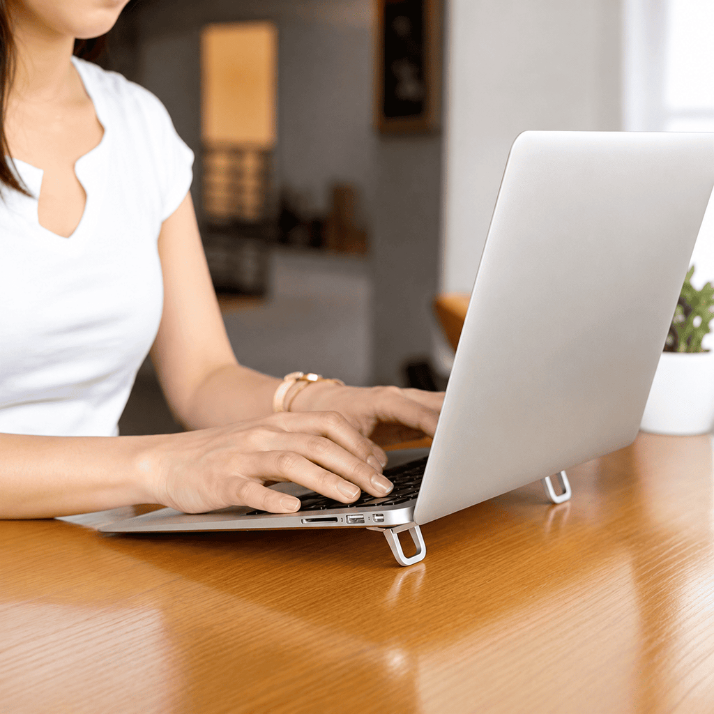 Universal Aluminum Folding Laptop Stand – Ergonomic Cooling Riser for Laptops